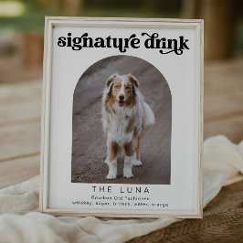 レトロなペットシグネチャーカクテルバー標識 ポスター