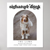 レトロなペットシグネチャーカクテルバー標識 ポスター (正面)