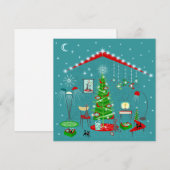 レトロなホリデーの装飾 シーズンカード (正面/裏面)