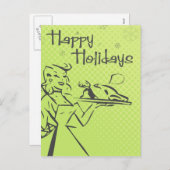 レトロなホリデーカード - ライム シーズンポストカード (正面/裏面)