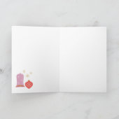 レトロなホリデーグリーティングカード - ピース ジョイ ラブ サンキューカード (内部)