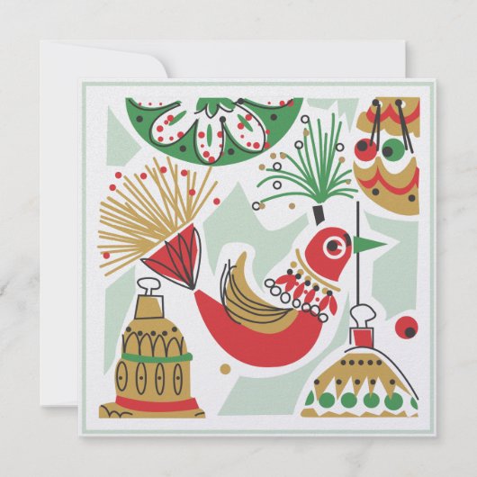 レトロなホリデーパーティーの招待状 招待状 (正面)