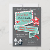レトロなホリデー・カクテルパーティーの招待状 招待状 (正面)