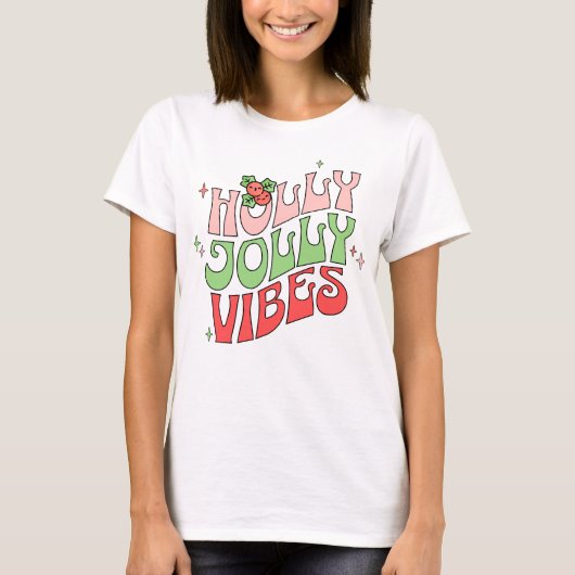 レトロなホリデー・クリスマスの雰囲気 Tシャツ (正面)