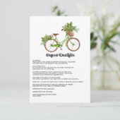 レトロなホリーとツタの自転車の結婚式ゲスト詳細 エンクロージャーカード (スタンド正面)