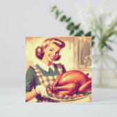 レトロなホームメイカーと感謝祭の七面鳥 ヴィンテージ カード (スタンド正面)