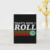 レトロなボウリング ストライク 七面鳥 Tシャツ Funny How I Roll カード (黄色い花)