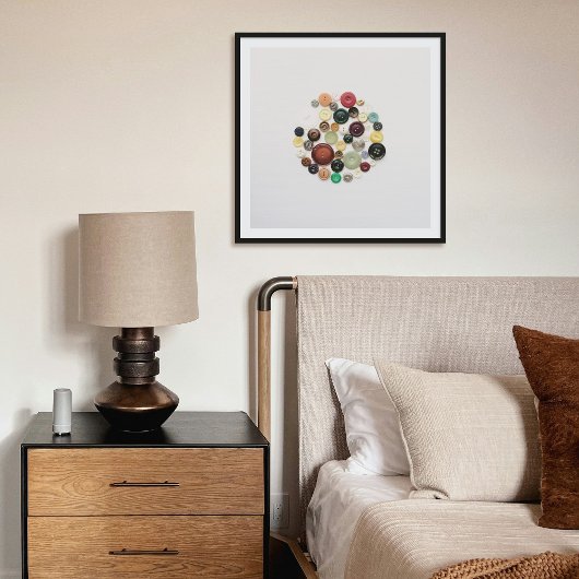 レトロなボタンのコレクション アートプリント ポスター