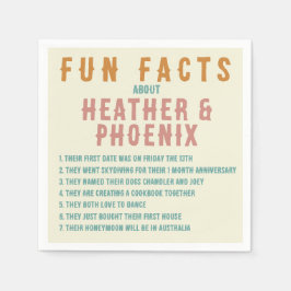 レトロなボールドタイポグラフィー明るいカスタム ファン ファクト スタンダードカクテルナプキン