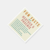 レトロなボールドタイポグラフィー明るいカスタム ファン ファクト スタンダードカクテルナプキン (角)