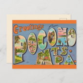 レトロなポコノ山脈 ポストカード (正面/裏面)