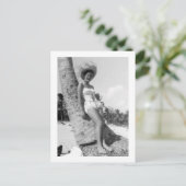 レトロなマイアミビーチの女性の写真 1950年代 ポストカード (スタンド正面)