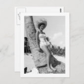 レトロなマイアミビーチの女性の写真 1950年代 ポストカード (正面/裏面)