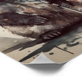 レトロなマイクで歌うかわいいパンダ ポスター (角)