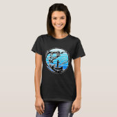 レトロなマグロ釣り Tシャツ (正面フル)