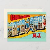 レトロなマナスクアン ニュージャージー ポストカード (正面/裏面)