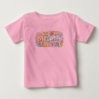 レトロなママ時代 2026 グルービーマザーフッドデザイン ベビーTシャツ