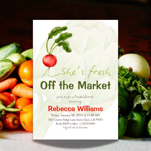 レトロなマーケットから届いたばかりの花嫁の歓迎会 招待状