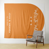 レトロなミス・トゥ・ミセス ブライダルシャワー オレンジ ボヘミア 70年代 タペストリー (インサイチュ(横))