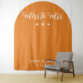 レトロなミス・トゥ・ミセス ブライダルシャワー オレンジ ボヘミア 70年代 タペストリー (インサイチュ)