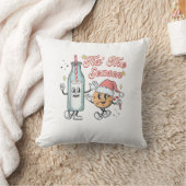 レトロなミルクとクッキーのクリスマス クッション (ブランケット)