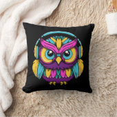 レトロなメガネフクロウ クッション (ブランケット)
