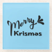 レトロなメリークリスマススタイル ガラスコースター (正面)