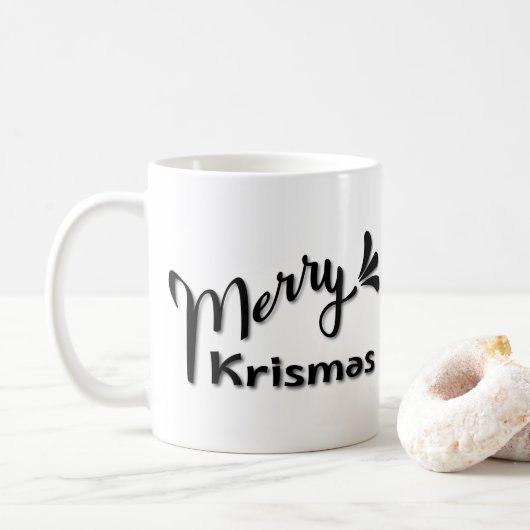 レトロなメリークリスマススタイル コーヒーマグカップ (ドーナツ)