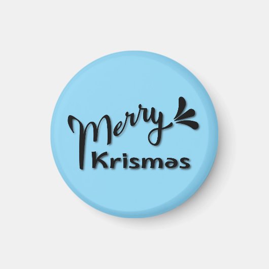 レトロなメリークリスマススタイル マグネット (正面)