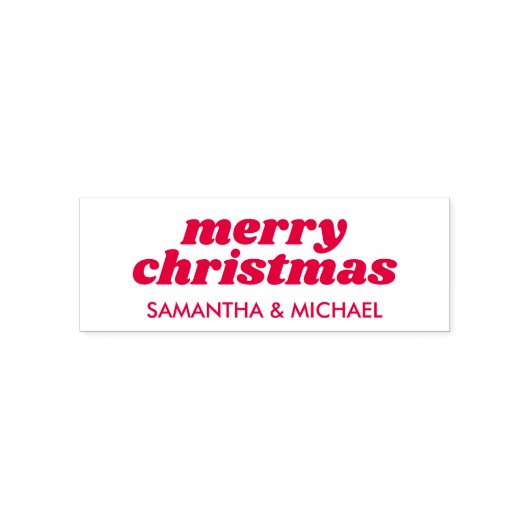 レトロなメリークリスマス 名前 セルフインキングスタンプ (デザイン)