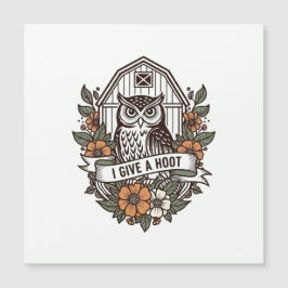 レトロなメンフクロウの「I give a hoot」デザイン