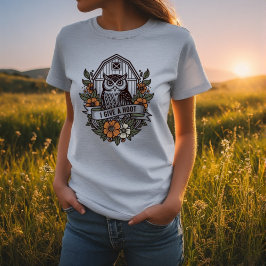 レトロなメンフクロウの'I give a hoot'デザイン Tシャツ
