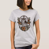 レトロなメンフクロウの'I give a hoot'デザイン Tシャツ (正面)
