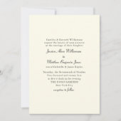 レトロなモノクロの幾何学模様タイルがおしゃれなウェディング 招待状 (正面)