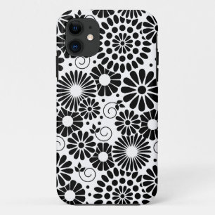 レトロなモノクロの花 iPhone 5 ケース
