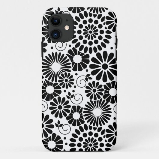 レトロなモノクロの花 iPhone 5 ケース Case-Mate iPhoneケース (裏面)