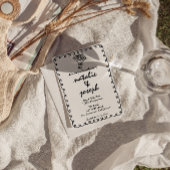 レトロなモノクロ ハンドドローイング クイッキー ウェディング 招待状