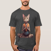 レトロなヨギ猫 Tシャツ (正面)