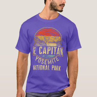 レトロなヨセミテ国立公園エルカピタンのキャンプ Tシャツ