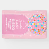 レトロなラストディスコ　独身最後の週末の歓迎 横断幕 (横)