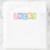 レトロなラッキーなスクラップブックシール 楕円形シール (バッグ)