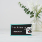 レトロなラブオーブン料理クラスベーキングシェフ 名刺 (スタンド正面)