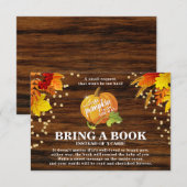 レトロなラメ入りパンプキン Bring a Book ベビーシャワー 出欠カード (正面/裏面)