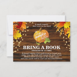 レトロなラメ入りパンプキン Bring a Book ベビーシャワー 出欠カード