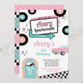 レトロなランチョンエットディナー パーティー招待状 招待状 (正面/裏面)