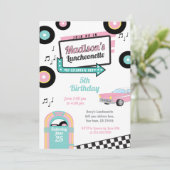 レトロなランチョンカフェのパーティー招待状 招待状 (スタンド正面)