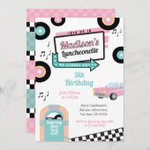 レトロなランチョンカフェのパーティー招待状 招待状 (正面/裏面)