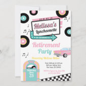 レトロなランチョンカフェのパーティー招待状 招待状 (正面)