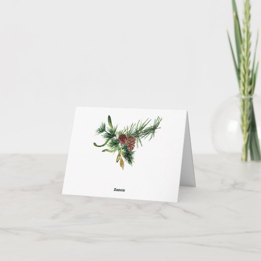 レトロなルースティッククリスマス 赤いトラック コーポレートホリデー カード (裏面)