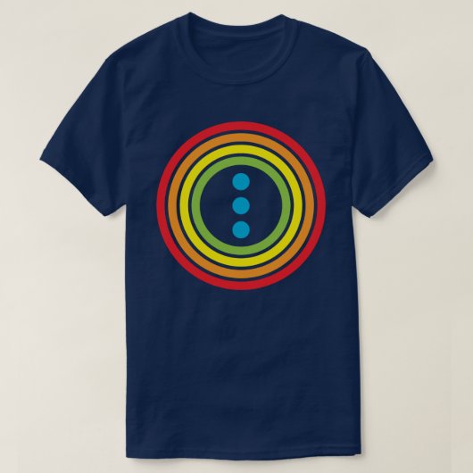 レトロなレインボードット Tシャツ (デザイン正面)